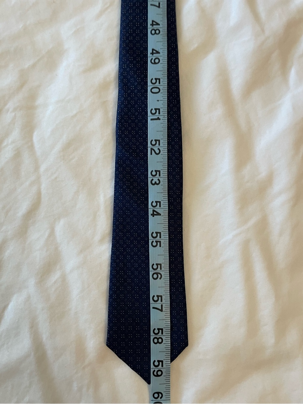 The Tie Bar Navy Textured Geometric Tie - Picture 7 of 7